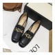 Gucci Zumi Leather Mid-Heel Loafer 575832 Black