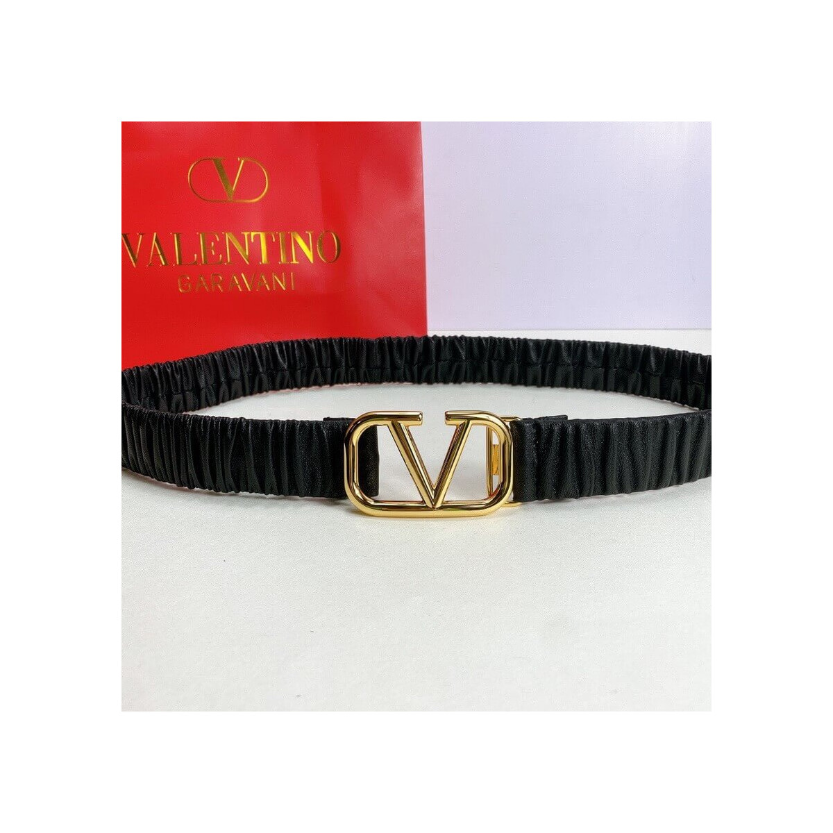 Valentino Garavani Vlogo Elastic 3.0cm Belt