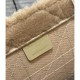 Christian Dior Large Book Tote Beige Cannage Shearling M1286