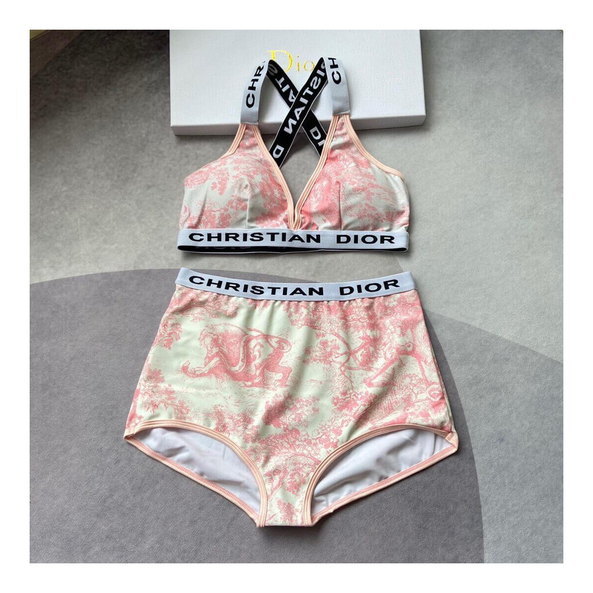 Christian Dior Toile de Jouy Two Piece Swimsuit 259469