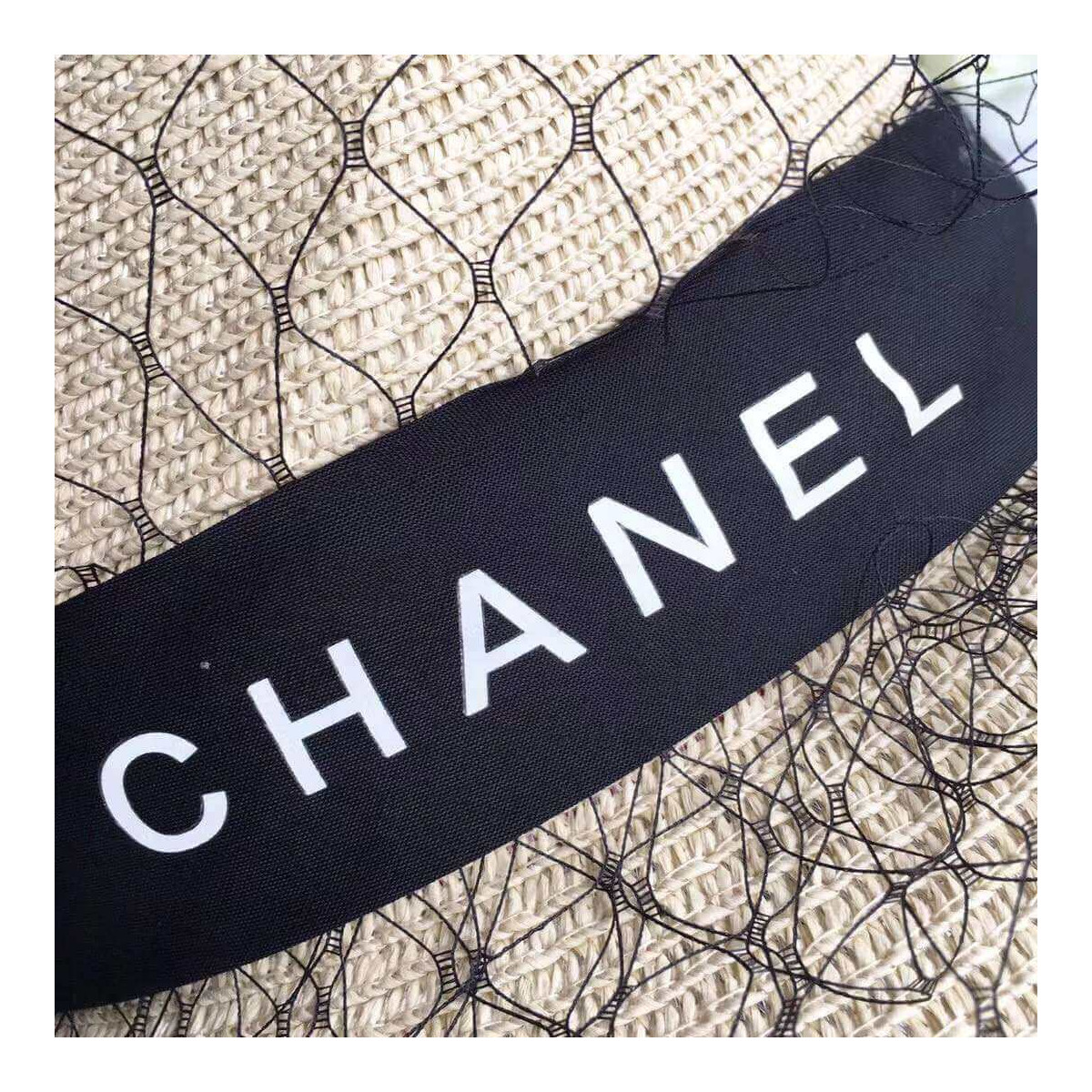 Chanel Straw Cc Fedora Hat With Mesh D010