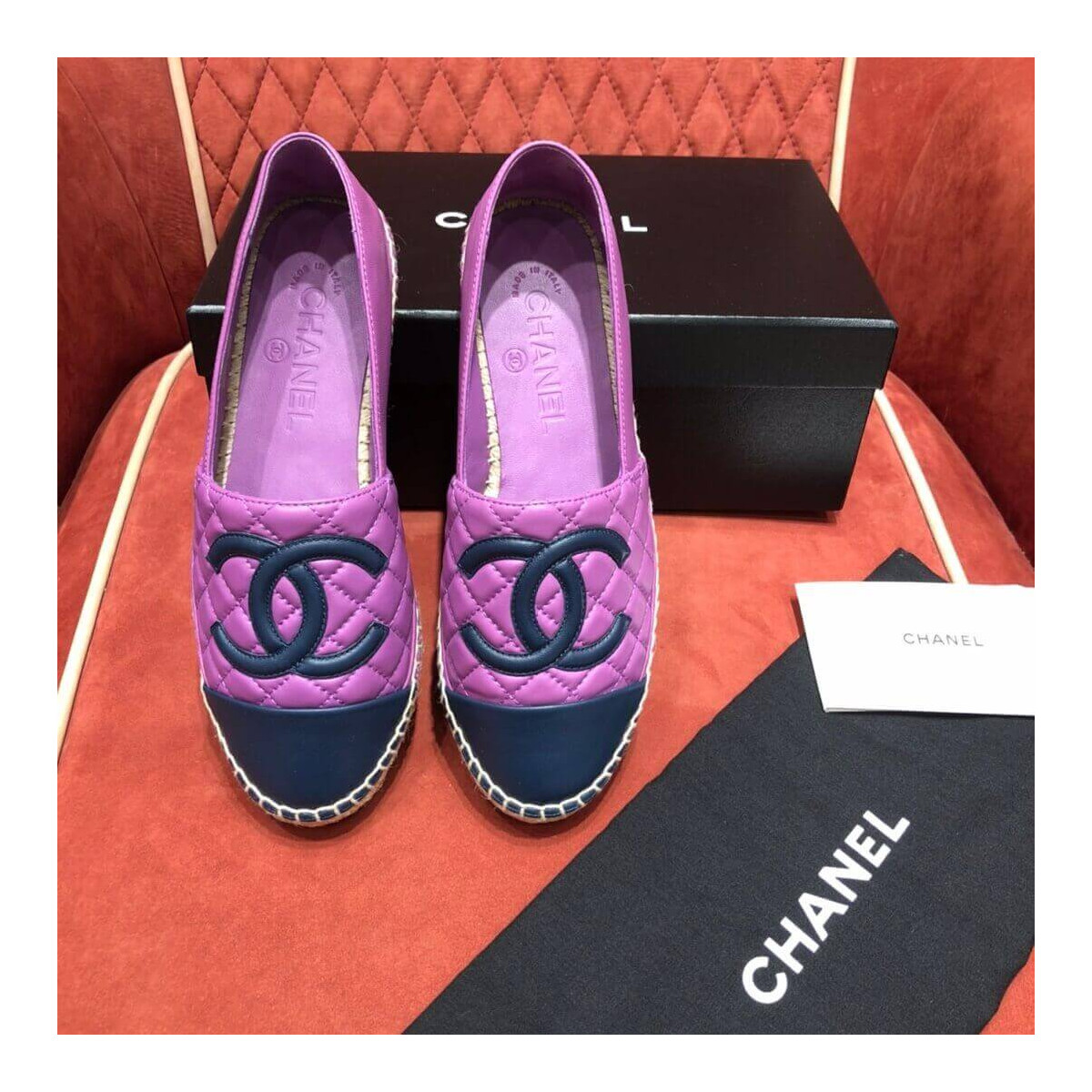 Chanel Lambskin Espadrilles G29762 Purple