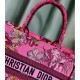 Christian Dior Book Tote Fuchsia Multicolor Toile De Jouy Voyage Embroidery