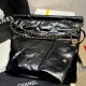 Chanel 22 Small Handbag Shiny Calfskin AS3260 Black Gold