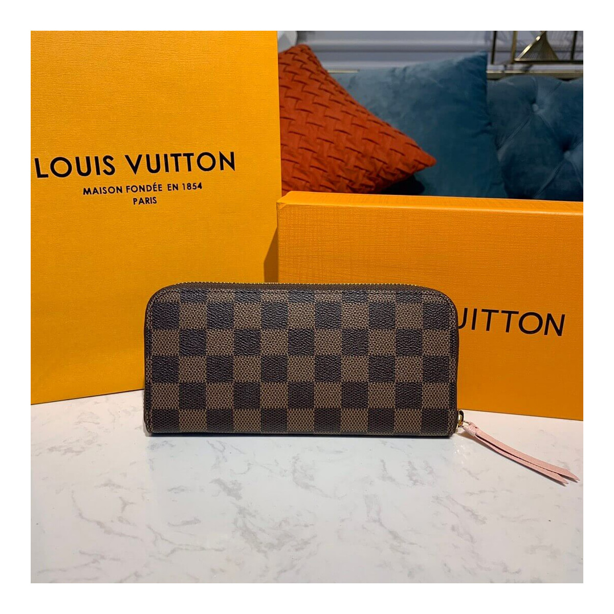 Louis Vuitton Damier Ebene Clemence Wallet N60534 N41626