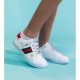 Gucci Ace Bees &amp; Stars Embroidered Sneaker White Leather 386750