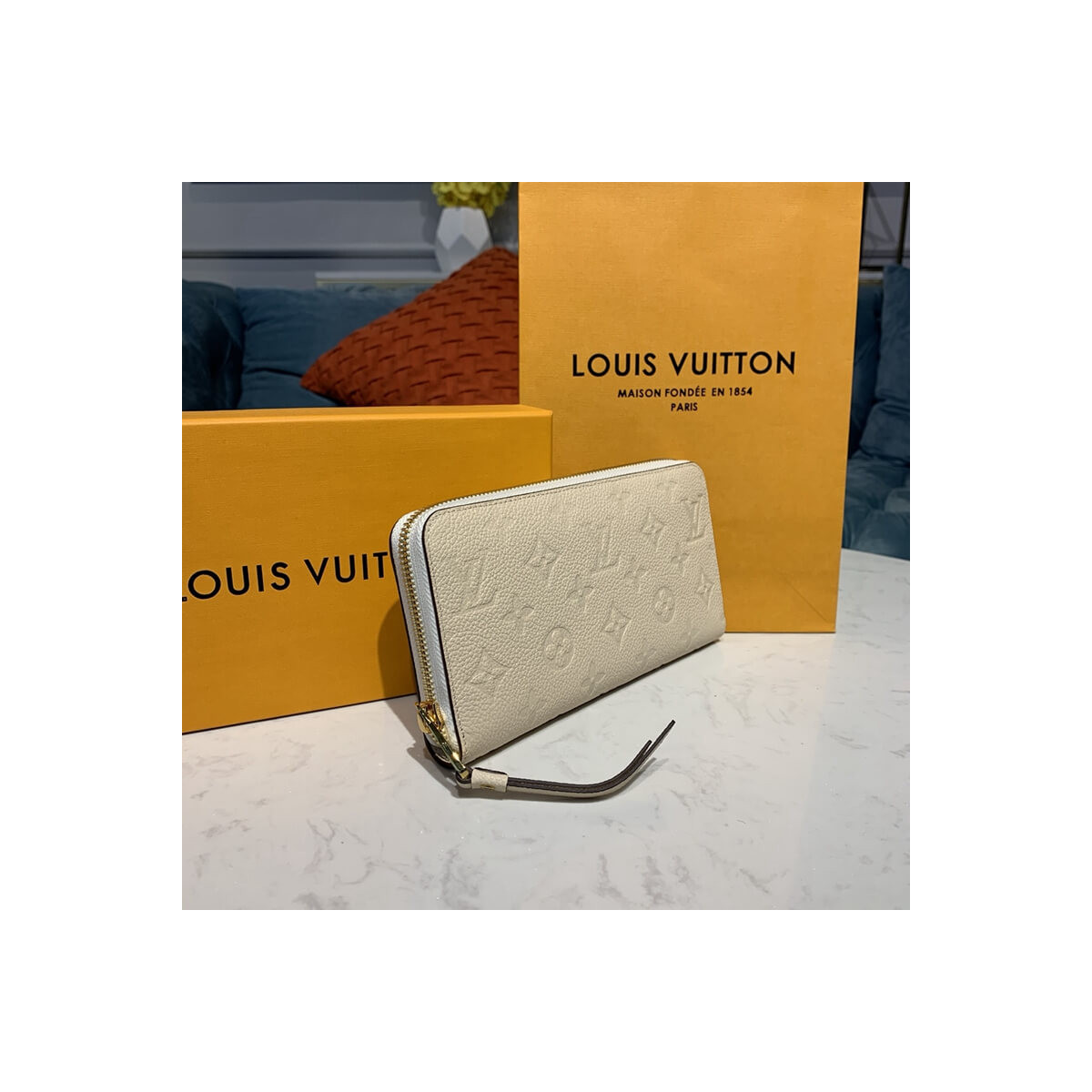 Louis Vuitton Monogram Empreinte Leather Zippy Wallet M61864