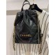 Chanel 22 Backpack in Black Shiny Calfskin AS3859