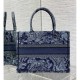 Dior Book Tote Denim Blue Toile de Jouy Embroidery