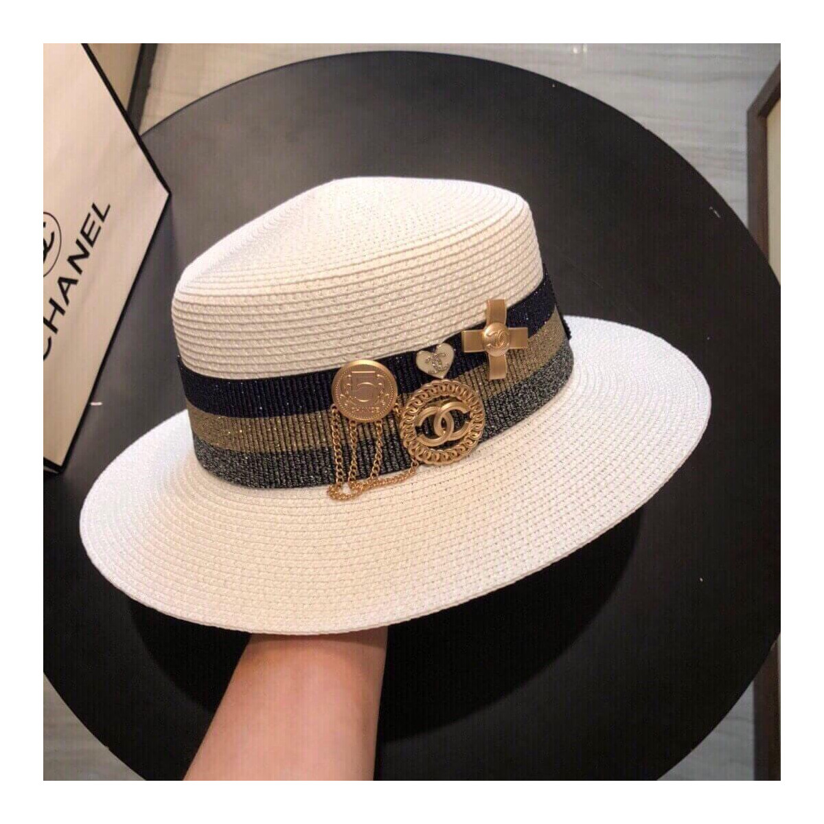 Chanel Badge Fedora Hat D014