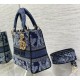 Dior Medium Lady D-Lite Bag Denim Blue Toile de Jouy Embroidery M0565