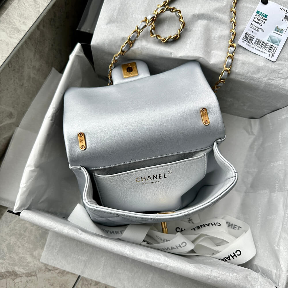 Chanel Mini Flap Bag with Pearl Top Handle Chain AS4385