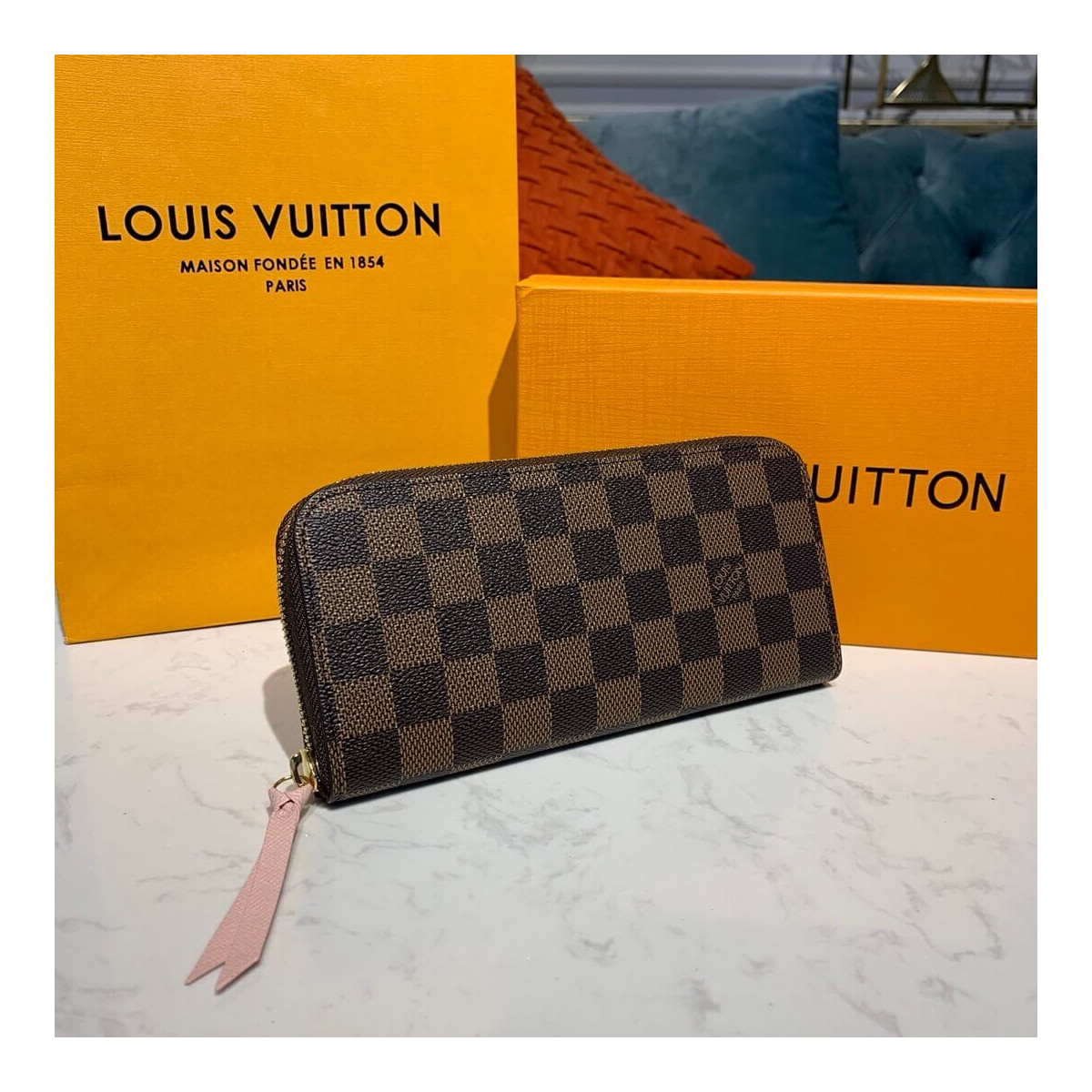 Louis Vuitton Damier Ebene Clemence Wallet N60534 N41626