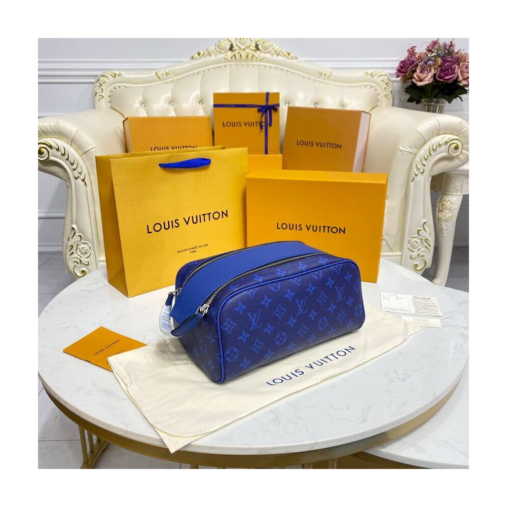 Louis Vuitton Dopp Kit Toilet Pouch M30849 Cobalt Blue