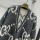 Gucci Reversible GG Mohair Wool Cardigan In Cream &amp; Dark Grey 635160