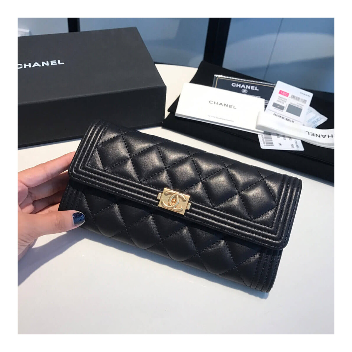 Chanel Lambskin Leboy Flap Wallet A80283