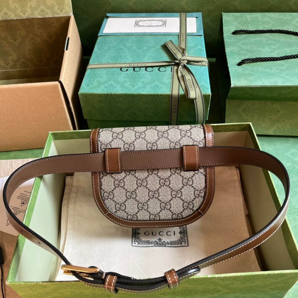 Gucci GG Supreme Horsebit 1955 Rounded Belt Bag 760198