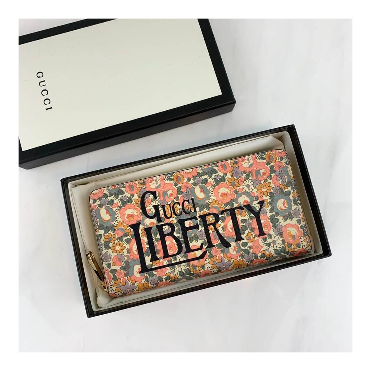 Gucci Horsebit 1955 Liberty London Zip Around Wallet 636249