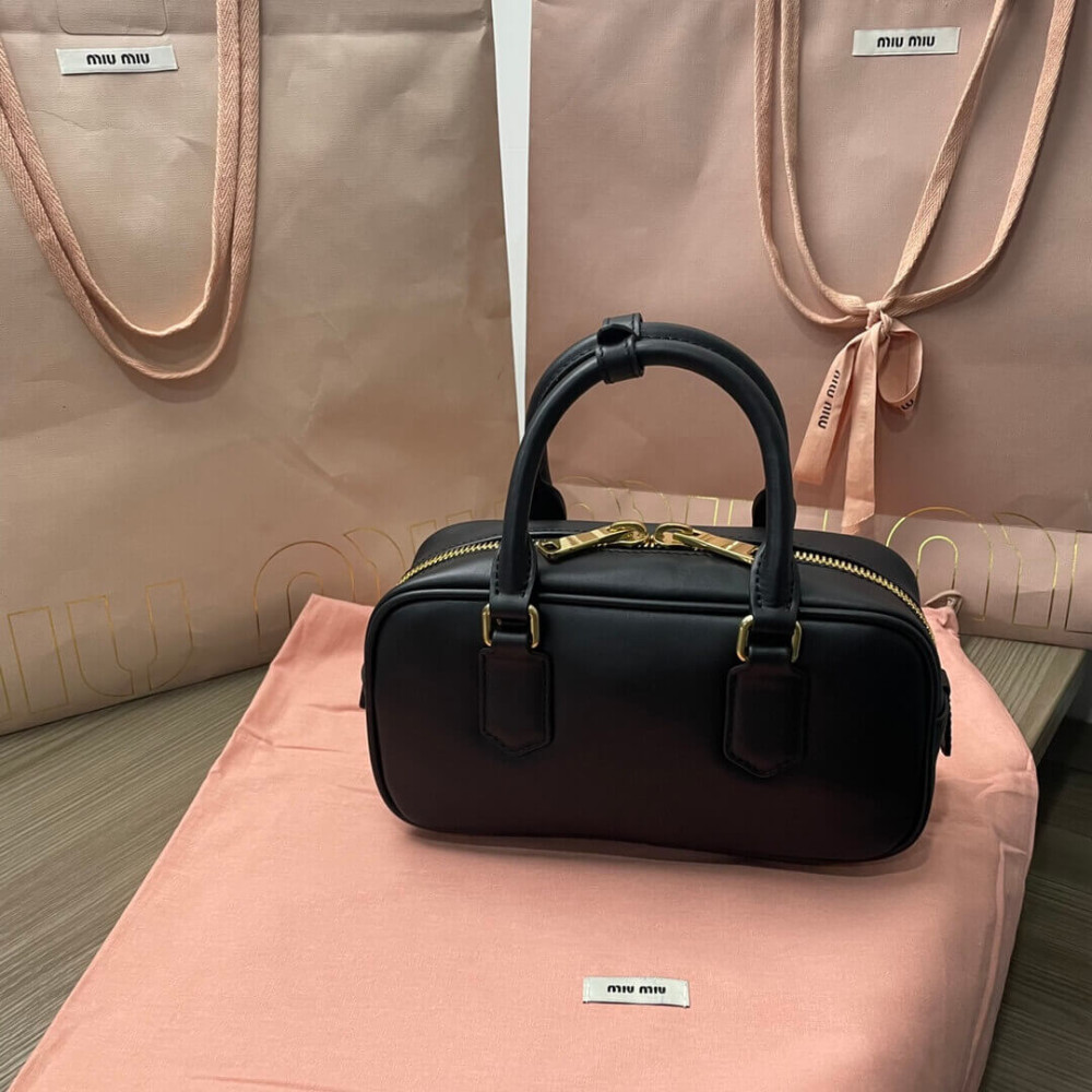 Miu Miu Arcadie Leather Bag 5BB142 Black