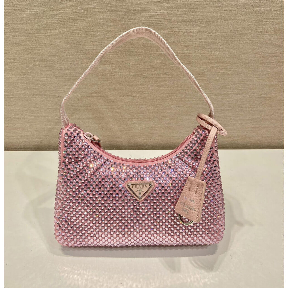 Prada Satin Mini-Bag With Artificial Crystals 1NE515