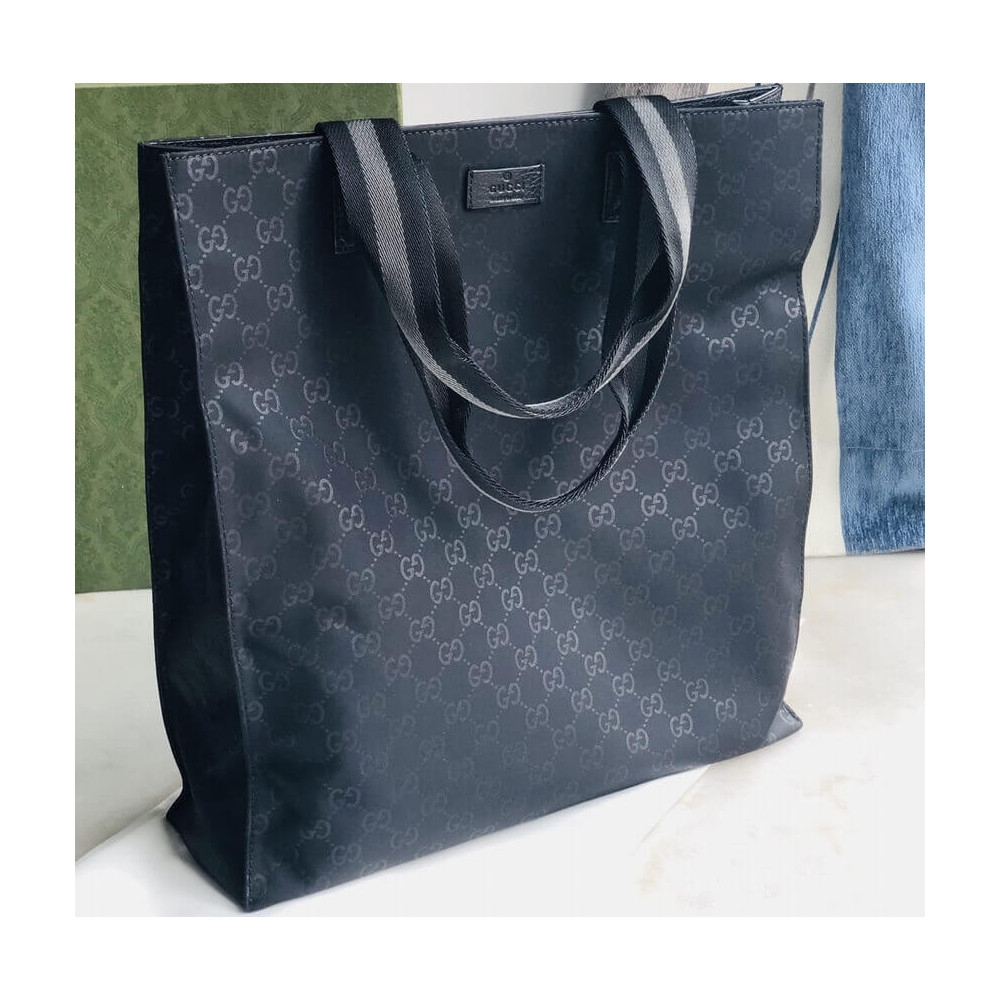 Gucci GG Guccissima Black Nylon Tall Tote Bag 449177