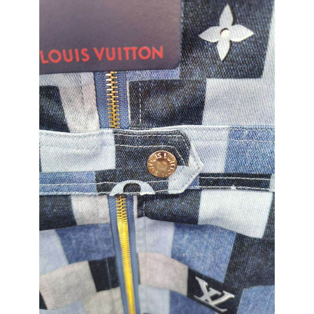 Louis Vuitton Denim Monogram Check Dress 1A62F0