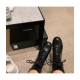 Chanel Calfskin Black Combat Lace-Ups Boots G34953