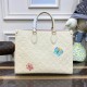 LV x YK OnTheGo MM with Flower Marquetry M46416