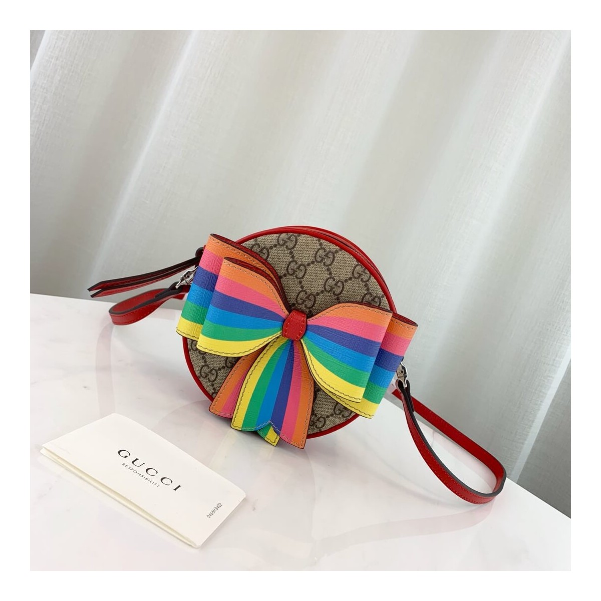 Gucci Children&#039;s Check Bow GG Messenger 478294