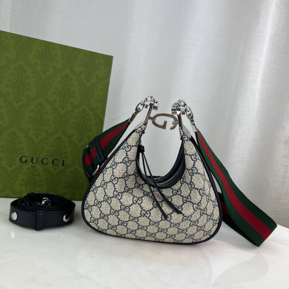 Gucci GG Supreme Attache Small Shoulder Bag 699409 Blue