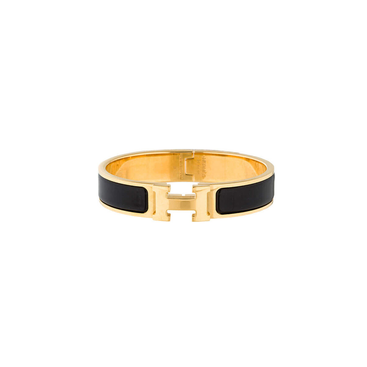 Hermes Narrow Clic H Bracelet In Black