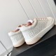 Chanel Logo Low Top Sneakers White Pink G38808