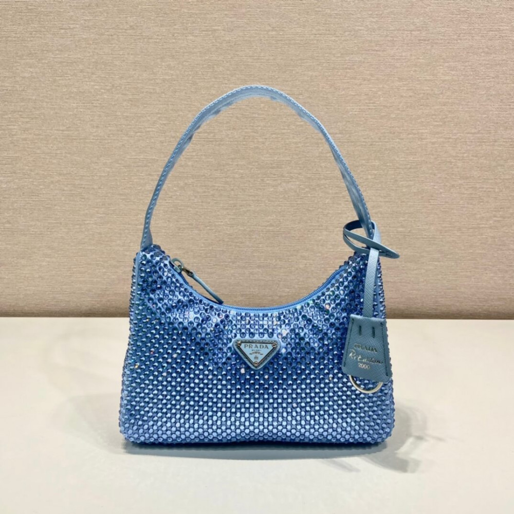 Prada Satin Mini-Bag With Artificial Crystals 1NE515