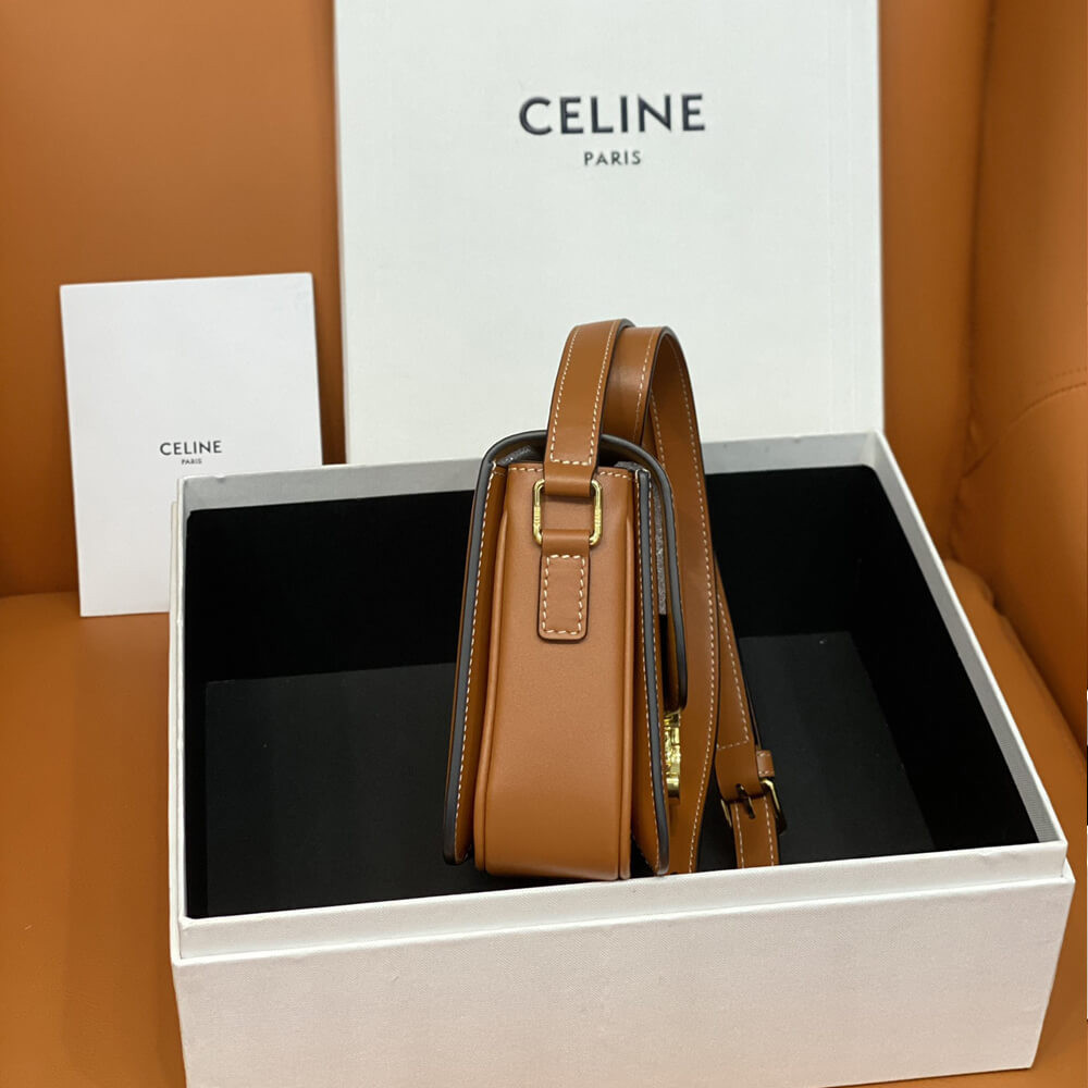 Celine Teen Triomphe Bag In Shiny Calfskin 188423