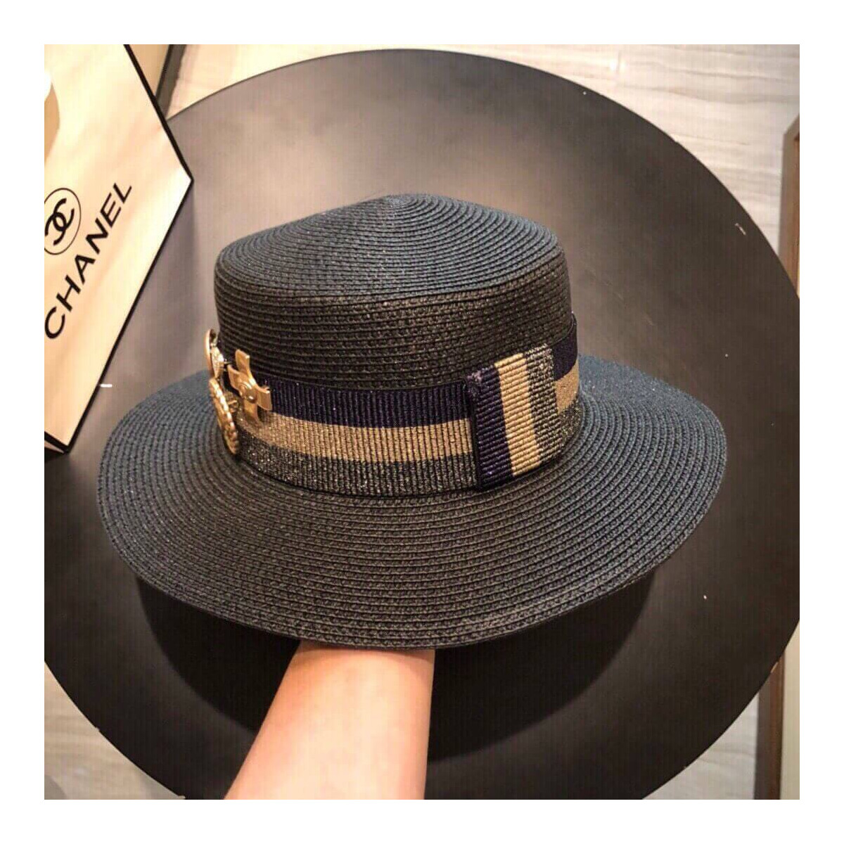 Chanel Badge Fedora Hat D014