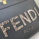 Fendi Sunshine Medium Python Embossed Logo Dark Grey Tote 8BH386