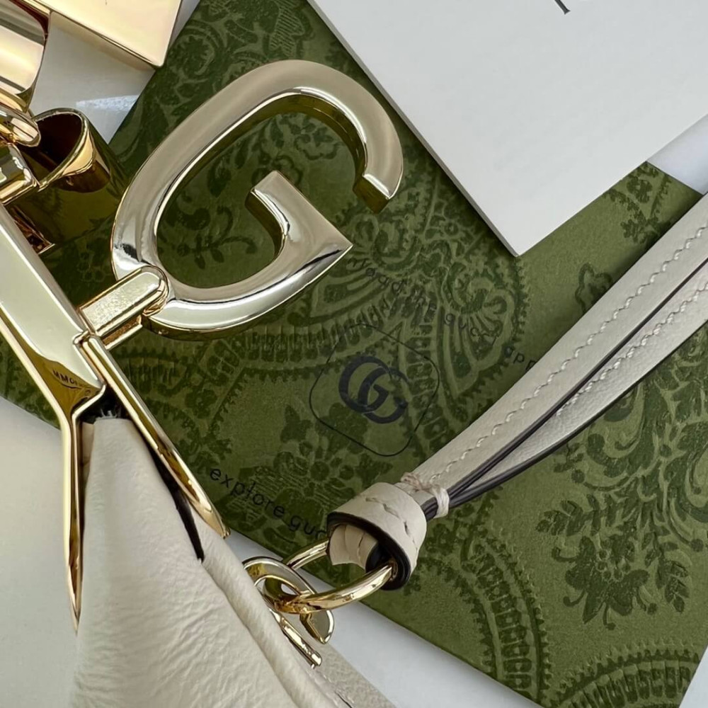 Gucci White Leather Attache Small Shoulder Bag 699409