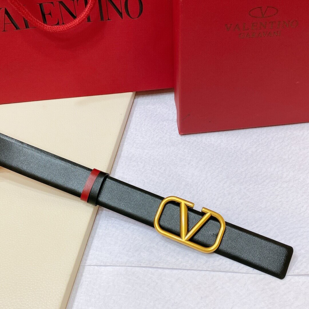 Valentino Reversible Vlogo Signature Belt In Glossy Calfskin 30 mm