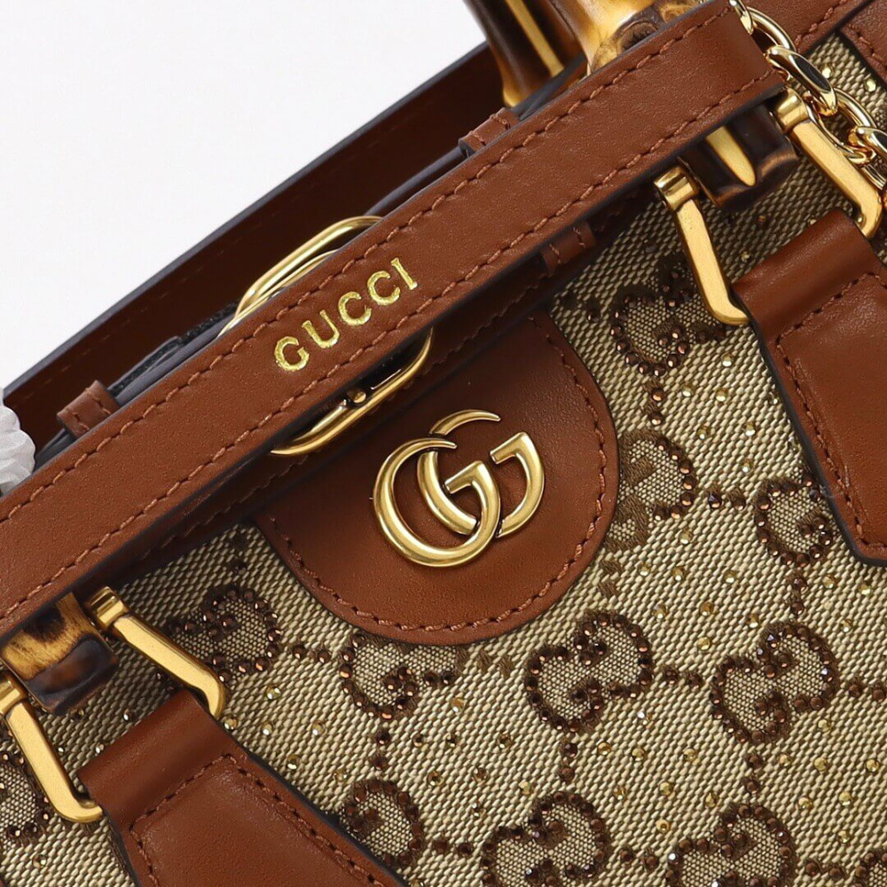 Gucci Diana Crystals Mini Tote Bag 707449