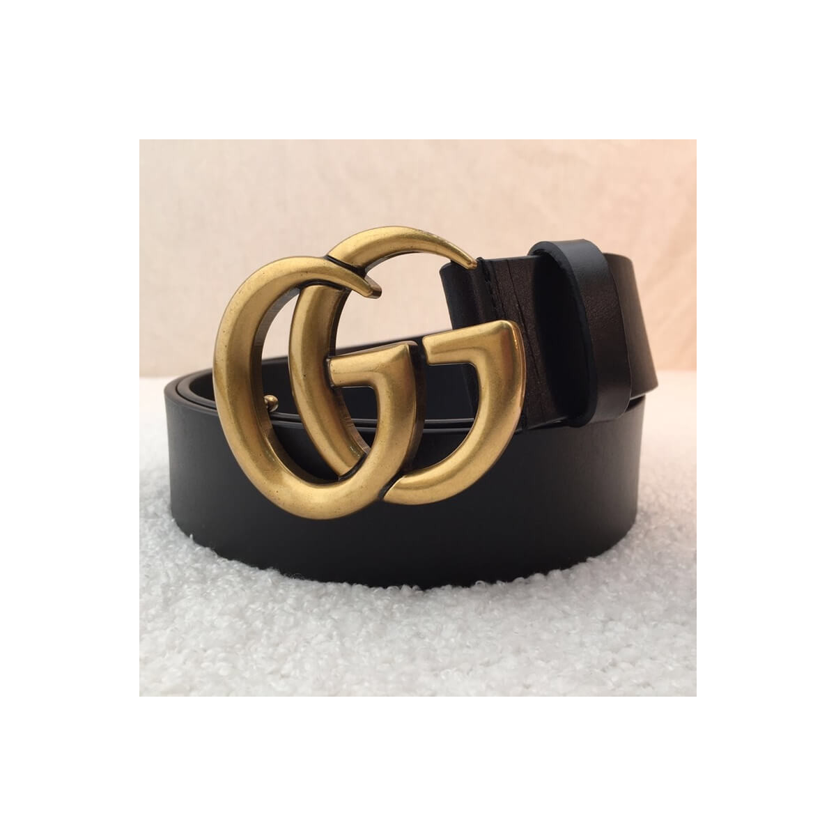 Gucci Leather Belt 40mm With Double G Brass Buckle 406831