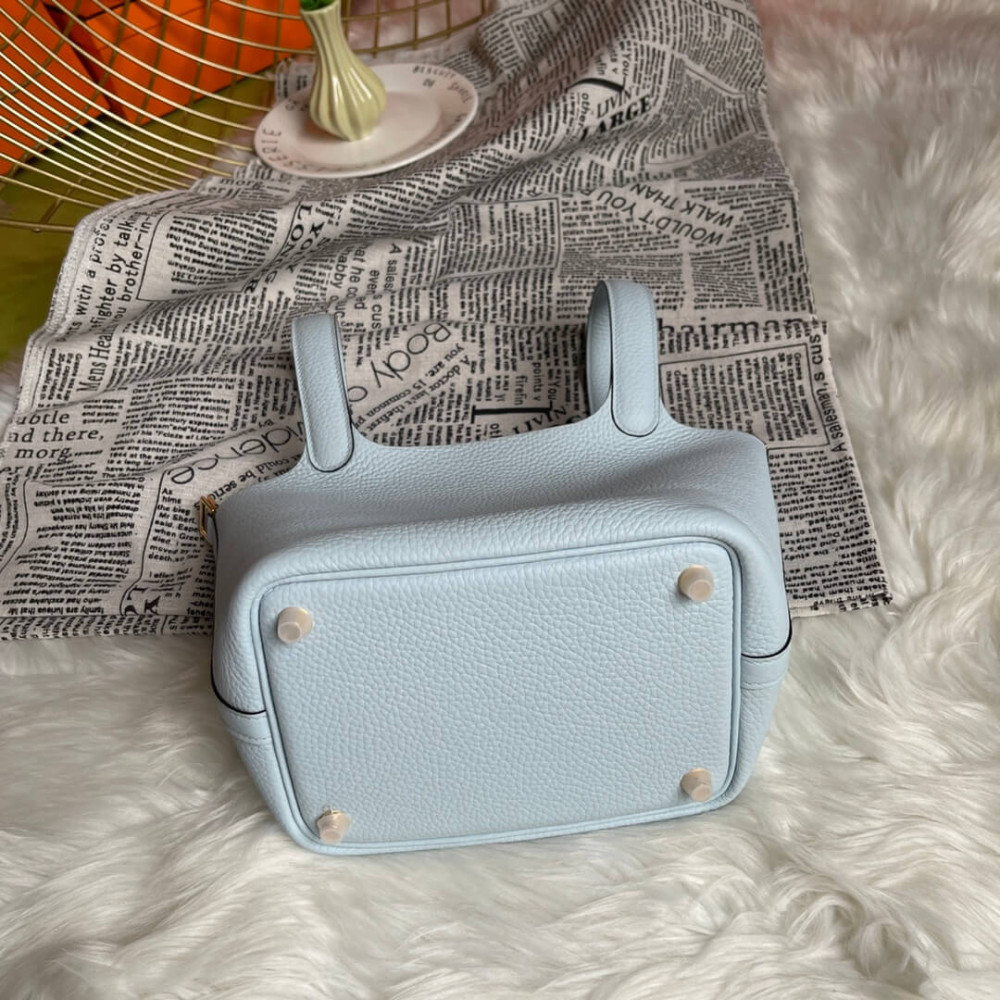 Hermes Picotin Lock Bag in Taurillon Clemence Bleu Pale