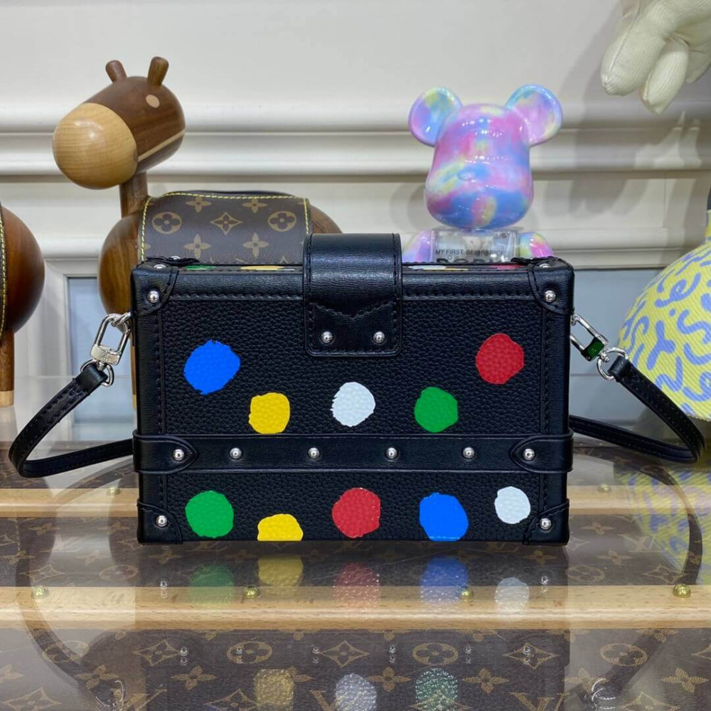 LV x YK Petite Malle with 3D Painted Dots Print M21621 Black