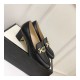 Gucci Zumi Leather Mid-Heel Loafer 575832 Black