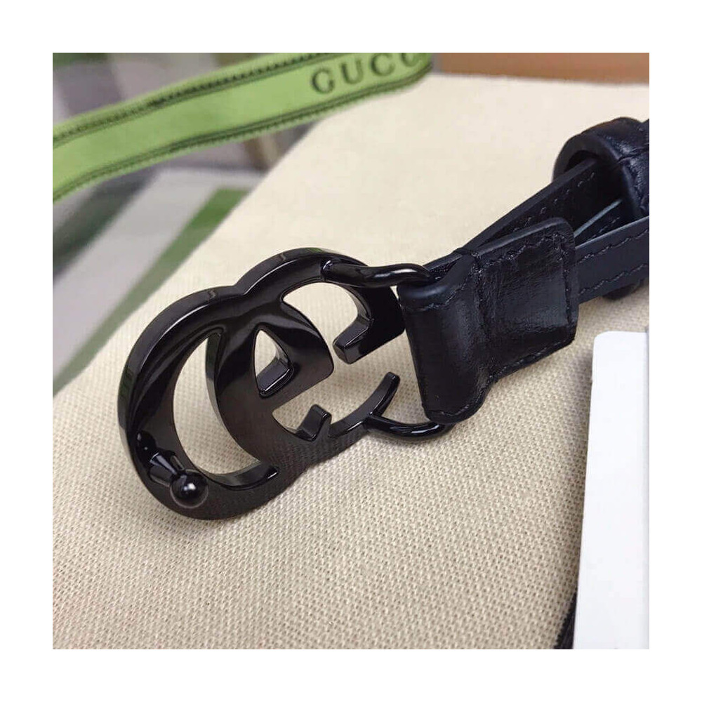 Gucci GG Marmont 20mm Thin Belt 409417 Black