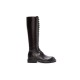 Ann Demeulemeester Black Lace-Up Knee-High Leather Boots A143