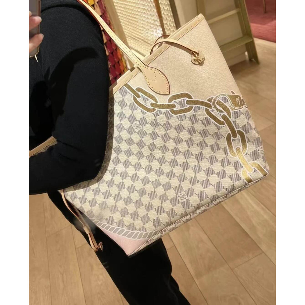 Louis Vuitton Damier Azur Neverfull MM with Nautical Print N40471