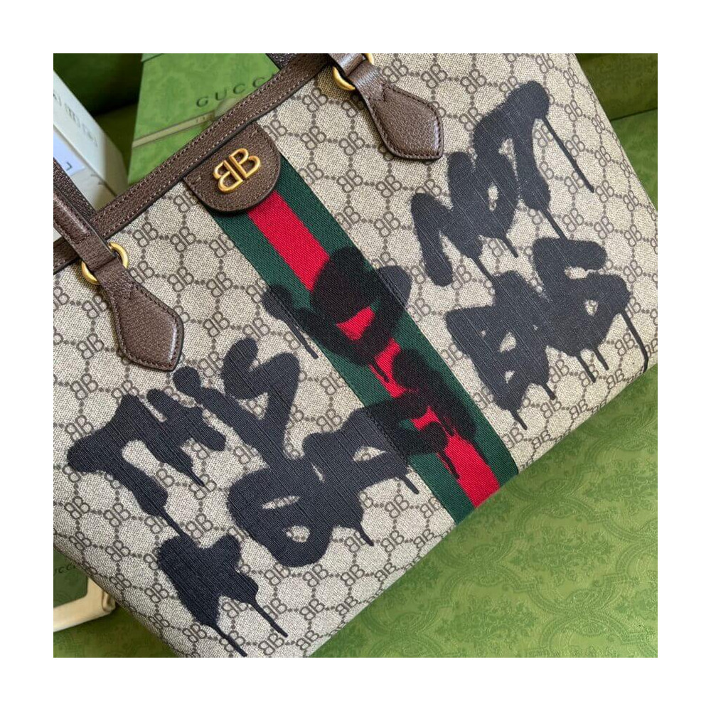 Balenciaga x Gucci Hacker Graffiti Medium Tote Bag 680125