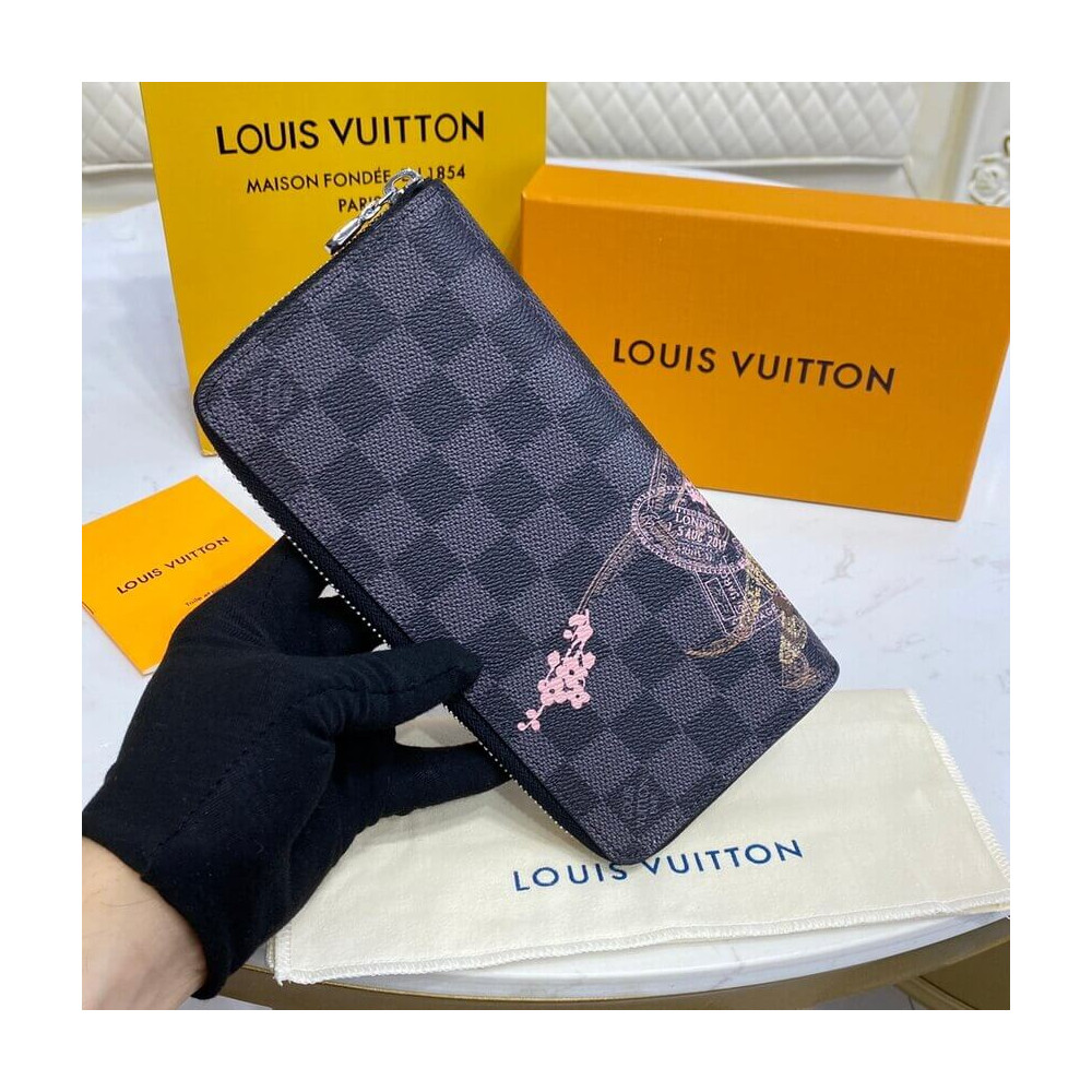 Louis Vuitton Damier Graphite Zippy Wallet Vertical N64606