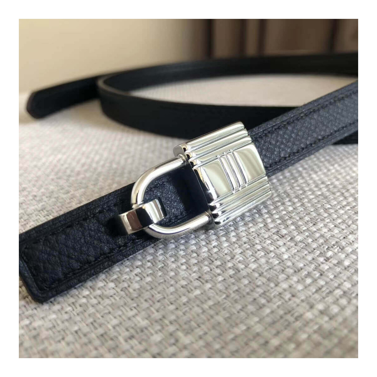 Hermes Romance Belt Buckle &amp; Reversible Leather Strap 13mm H07538