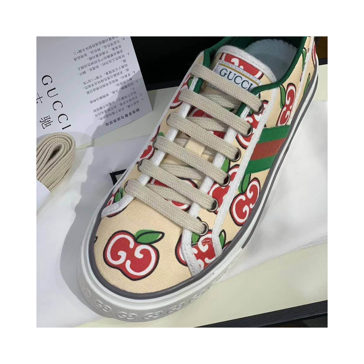 Gucci GG Apple Print Tennis 1977 Sneaker 606110